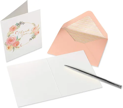 Miniatura 4 de Papyrus Tarjetas de agradecimiento para despedida de soltera o boda con sobres, floral (20 unidades)