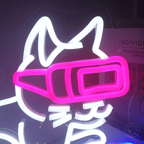 Miniatura 4 de SYLHOME Letrero de Luz de Neón LED de Gato Gamer Controlador Pad Dormitorio Sala de Juegos Bar Pub Cueva del Hombre Letrero de Pared Decoración