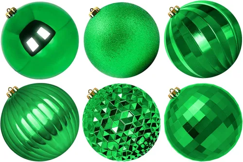 Miniatura 9 de Benjia Adornos de Navidad para Exteriores de Tamaño Extra Grande, Bolas de Plástico Gigantes y Grandes que no se Rompen para Colgar en Césped, Rojo