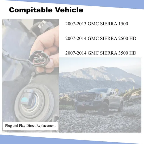 Miniatura 4 de Arnés de cableado de faros compatible con GMC Sierra 1500 2500 3500 2007-2014 reemplazo del conector de arnés de cableado de faros # 15841610