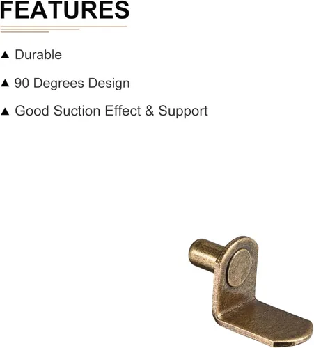 Miniatura 3 de DTGN Clavija de soporte para estante en L de 0.24 x 0.39 pulgadas (DXL), paquete de 50 unidades, ideal para estantes de muebles, clavijas de soporte