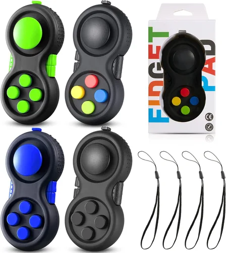Skylety 4 piezas de Cam Fidget Pad Controlador, Llavero Fidget, Mini Juego Almohadilla de Mano para la Ansiedad y el Alivio del Estrés Juguete