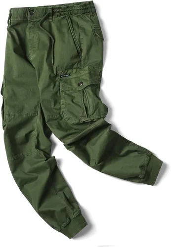 Miniatura 5 de Mens Linen Pants Drawstring Buckle Zipper Cargo Pants Multi Pockets Solid Beam Feet Athletic Sweatpants Outdoor