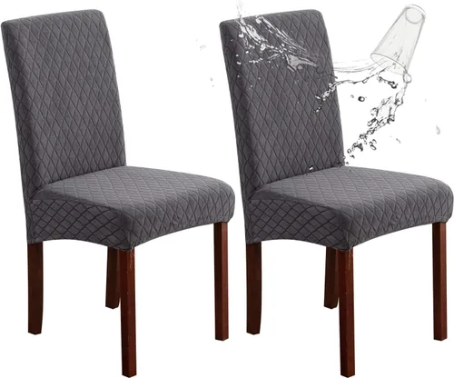 Miniatura 32 de Genina Fundas impermeables para sillas de comedor, fundas elásticas de jacquard para sillas de comedor, extraíbles y lavables, protector de silla