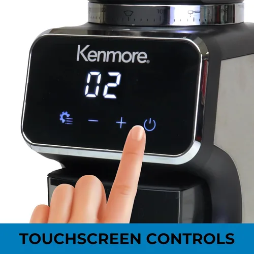 Miniatura 5 de Kenmore - Molinillo de café cónico para café expreso, prensa francesa, goteo, tamaño de moler ajustable, molino de frijoles, control digital