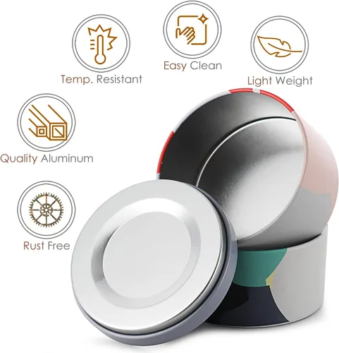 Miniatura 5 de Hearth & Harbor Tarros de vela de lata para hacer velas, contenedores de velas de bricolaje con tapas, tarros de velas de metal, almacenamiento
