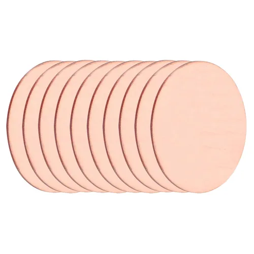 MECCANIXITY 10 piezas de placa de cobre redonda, 20mm (0.79") de diámetro, hojas de cobre puro de 0.5mm (0.02"), placas de cobre puro T2 para