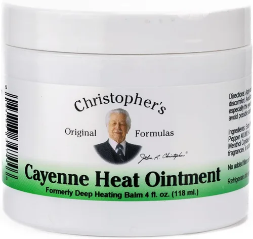 Christopher's Original Formulas Pomada de calor de cayena, tópico herbario cálido para molestias y circulación, 4 onzas líquidas