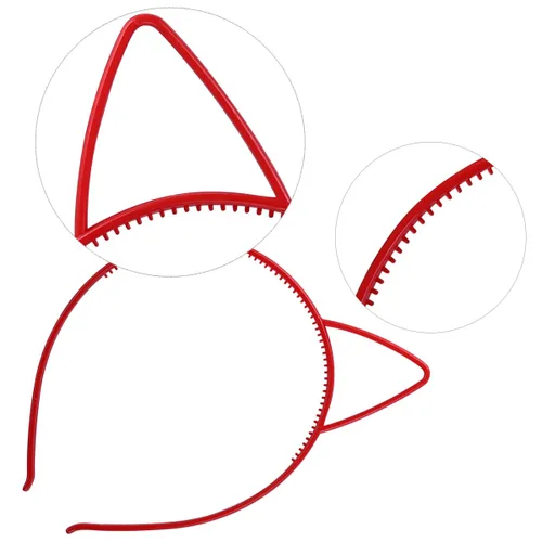 Miniatura 4 de Tbestmax 24 diademas de plástico para orejas de gato, aros para el pelo, decoración diaria, fiesta, conejo, gato, lazo, accesorios para mujeres