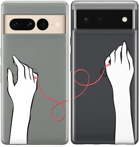 Miniatura 4 de Fundas a juego para parejas compatibles con iPhone 15 14 13 Pro Max 12 Mini 11 Xs 6s 8 Plus 7 Xr 10 SE X 5 Lindas nuevas manos rojas Cadena del Hilo