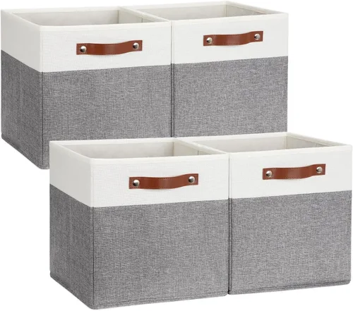 Miniatura 11 de DULLEMELO Cajas de almacenamiento para estantes, almacenamiento de armario, contenedores resistentes para organización del hogar para regalos