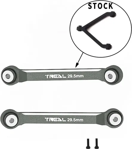 Miniatura 2 de TREAL SCX24 Superior 2 Enlaces (4 Enlaces Conversión) 1.161 in Alu#7075 para Axial SCX24 Deadbolt Betty 1/24 Camiones Escala (Gris)