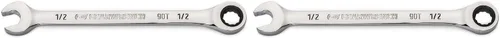 GEARWRENCH Llave combinada de trinquete de 12 puntos con arco oscilante de 4 grados de 1/2" - 86945 (paquete de 2)