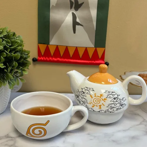 Miniatura 5 de Just Funky Naruto Shippuden Juego de 2 tazas de té con taza de té y hervidor de agua, taza de té de 15 onzas con el zorro de nueve colas "Kurama