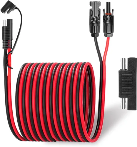 Miniatura 7 de Ansoufien Conectores de panel solar a adaptador SAE, cable de extensión de panel solar de 5 pies, cable de 10 AWG con adaptador de polaridad SAE