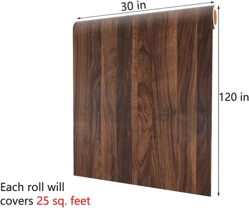 Miniatura 7 de Decotalk Papel de Contacto de Madera de Nogal de 30"x120" Pulgadas Despegar y Pegar Papel Tapiz de Madera Papel de Contacto de Veta de Madera