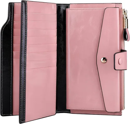Miniatura 5 de Itslife cartera de cuero para mujer, 3rosa, Classic