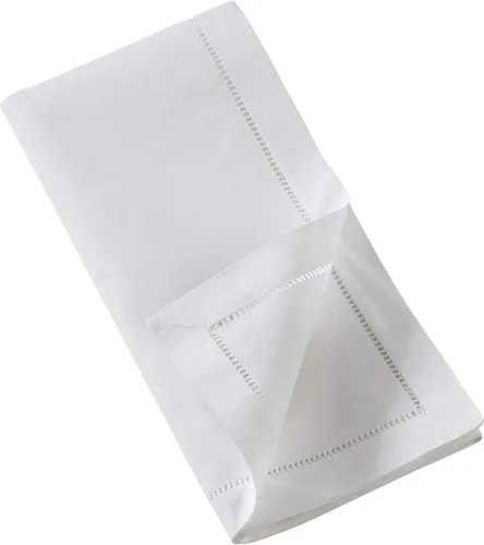 Miniatura 2 de Juego de 6 servilletas bordadas de magnolia hechas a mano con borde cosido