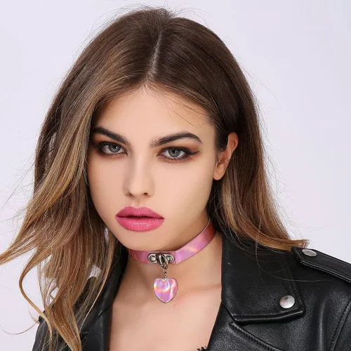 Miniatura 4 de LaVenty Gargantilla gótica ajustable punk de piel sintética para fiesta de discoteca collar gargantilla collares vintage