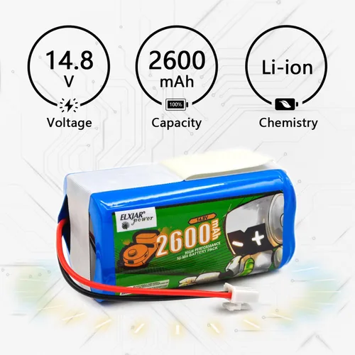 Miniatura 4 de Paquete de 2 baterías de iones de litio de 14.8 V 2600 mAh de repuesto para Shark Ion R75 RV761 RV850C RV1000S UR1000SR RV101AE AV752 AV911S AV970
