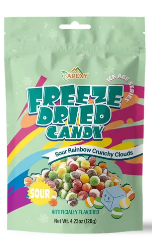 Apexy Caramelos liofilizados – Caramelos de arco iris liofilizados de sabor surtido – Deshidratados, crujientes, coloridos golosinas y aperitivos