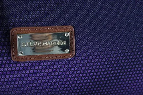 Miniatura 4 de Steve Madden Colección de equipaje de diseñador Maleta ligera expandible de 24 pulgadas Bolsa a cuadros con ruedas giratorias de tamaño medio