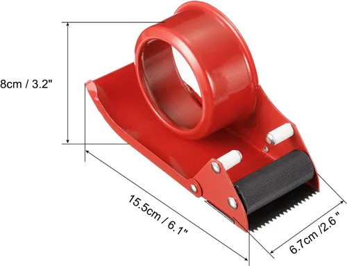 Miniatura 2 de PATIKIL Dispensador de cinta de embalaje de 2.5 pulgadas, paquete de 2 cintas pesadas industriales, soporte para cortador, sellador de cajas