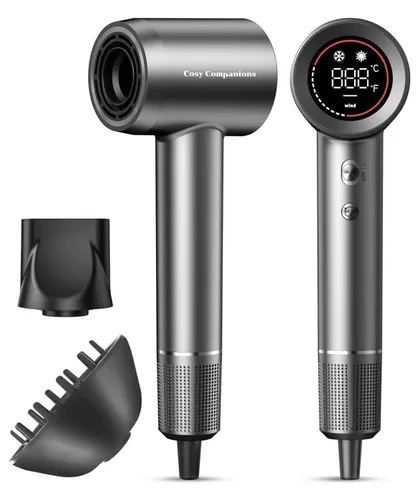 Miniatura 11 de Secador de pelo íonico negativo con motor eléctrico de alta velocidad sin escobillas de 150,000 RPM para secado rápido, silencioso y con control