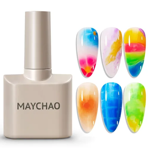 Miniatura 47 de MAYCHAO Esmalte de uñas de gel rosa intenso de 0.5 onzas líquidas, 1 unidad de esmalte de gel rosa brillante, esmalte de uñas que se absorbe con luz