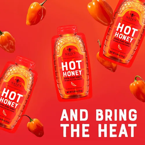 Miniatura 7 de Nate's Hot Honey Minis - Miel caliente de una sola porción - Relleno de calcetines navideños - Paquetes de 0.49 onzas, caja de 20
