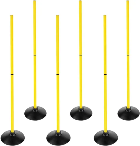 Miniatura 8 de Juego de bastones de agilidad de fútbol Desmontable Deportes Entrenamiento Speed Pole Slalom Poles con Base de goma Equipo de Traning Deportivo