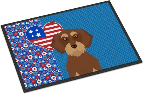Miniatura 117 de Caroline's Treasures WDK5119JMAT Airedale Terrier USA - Tapete para interiores o exteriores, 24 x 36 pulgadas, tapete para puerta delantera
