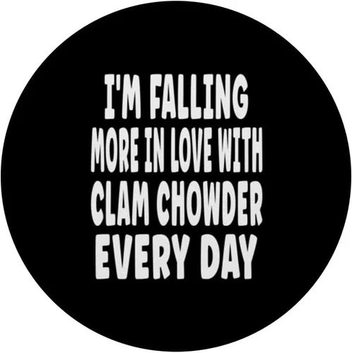 Miniatura 3 de Funny Clam Chowder Valentine Joke - Falling In Love PopSockets Adhesive PopGrip