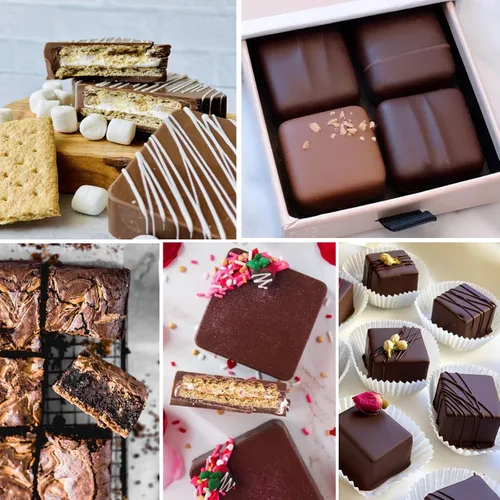 Miniatura 7 de Sidosir 3 moldes cubiertos de chocolate para galletas S'mores, moldes cuadrados de 6 cavidades de silicona para Smores, molde antiadherente de Azul