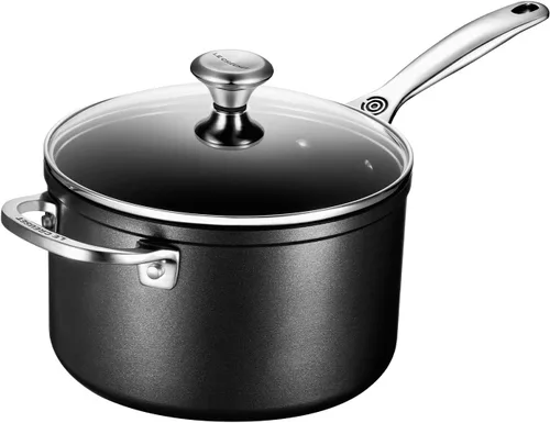 Miniatura 7 de Le Creuset Cacerola PRO antiadherente endurecida con tapa de vidrio, 2 cuartos de galón.