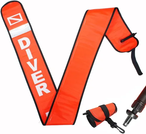 Scuba Choice Surface Marker Buoy (SMB) High-Visibility Dive Signal Tube, Durable Nylon TPU, Compact & BCD-Compatible, Easy Oral Inflator for Diving,