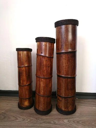 Miniatura 4 de Bamboo Floor Vases Available in Different Heigh, Set of 3