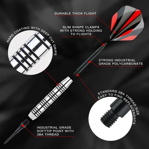 Miniatura 8 de Steel Tip Darts Set 18 Grams15 Pack Steel Barrels