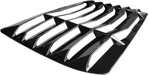 Miniatura 8 de IKON MOTORSPORTS, Rejillas de ventana trasera compatibles con Honda Civic Sedan 2016-2021, estilo IKON color negro brillante, cubierta solar ABS