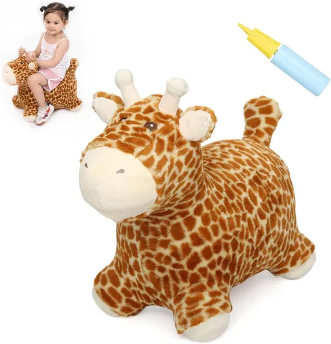 Miniatura 13 de INPANY Caballo Saltarín, Juguetes Panda Brincolín, Animal de Peluche Saltarín para Niños Pequeños, Juguetes de Goma Inflables para Montar, Regalo