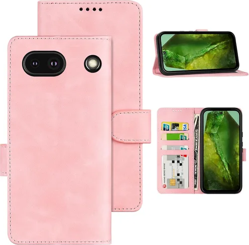 Miniatura 9 de Funda tipo cartera con tapa para Google Pixel 6a, [piel sintética + parachoques de TPU] [3 ranuras para tarjetas] [función de soporte]