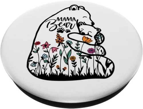 Miniatura 2 de Mama Bear Wildflower Vintage Retro PopSockets PopGrip intercambiable PopGrip
