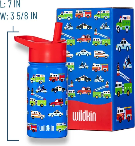 Miniatura 9 de Wildkin Paquete de maleta rodante con botella de agua reutilizable de acero de 14 onzas (héroes)