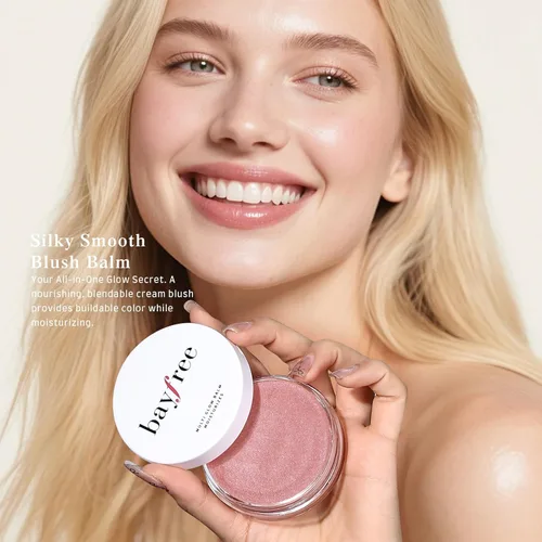 Miniatura 8 de bayfree Bálsamo Multi Glow, Rubor en Crema para Mejillas, Bálsamo de Rubor para Maquillaje Facial, Acabado Radiante, Hidratante, Cremoso, Ligero