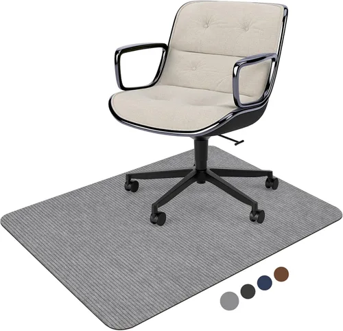 Miniatura 10 de Placoot Tapete para silla de escritorio para suelo de madera dura, superficie de pana de 55 x 35 pulgadas, tapete para silla de oficina para sillas
