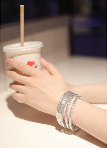 Miniatura 2 de YBMYCM - Juego de pulseras de silicona de gelatina con purpurina para mujer, rellenas con brillantina para niñas