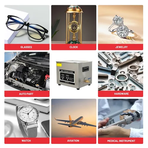Miniatura 7 de ZKH Máquina profesional de limpieza de joyas 10L, limpiador sónico de alta frecuencia con temporizador digital y calentador, máquina ultrasónica