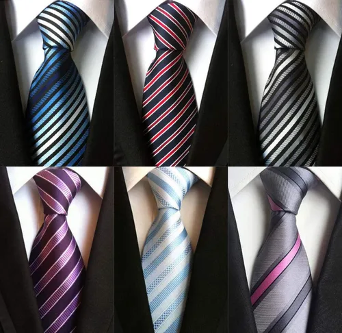 Miniatura 28 de WeiShang Lote de 6 corbatas clásicas de seda para hombre, corbatas tejidas jacquard