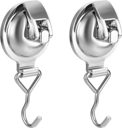Miniatura 10 de Colgador de corona, chapado en negro, pulido con súper succión para ventanas de vidrio, cocina, baño y baño, paquete de 6, plástico ABS