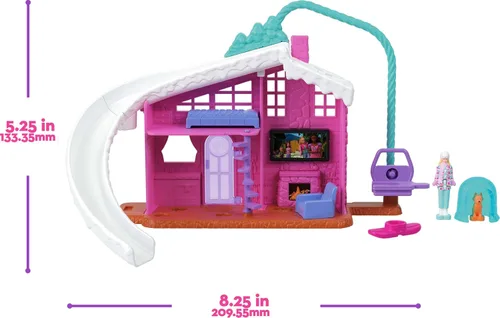 Miniatura 2 de Sets de casas de muñecas Barbie Mini Land, mini casa de los sueños con muñeca sorpresa de 3.8 cm, muebles y accesorios, además con ascensor